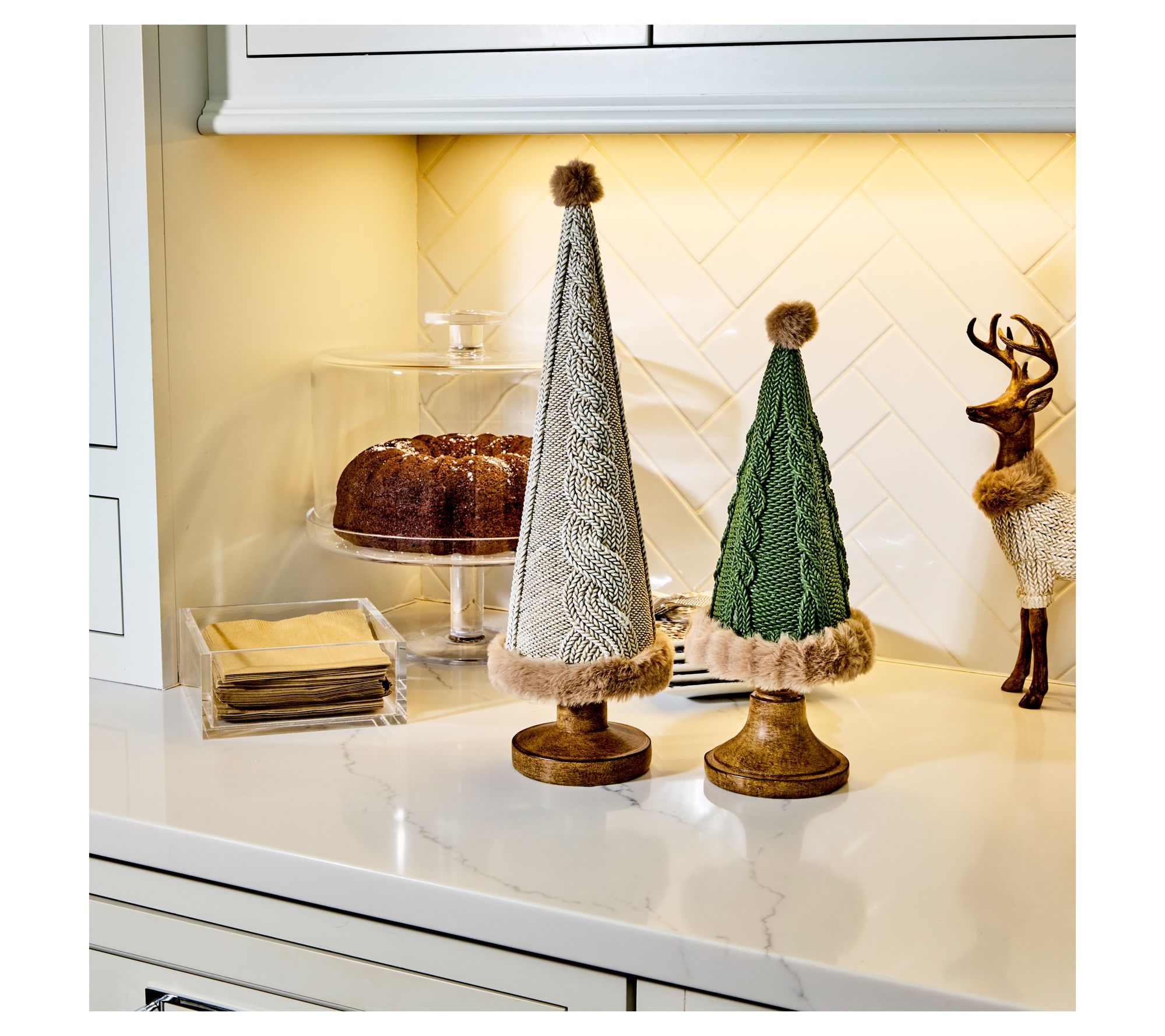 13-16.5" Cable Knit Tree Set of 2 by Valerie