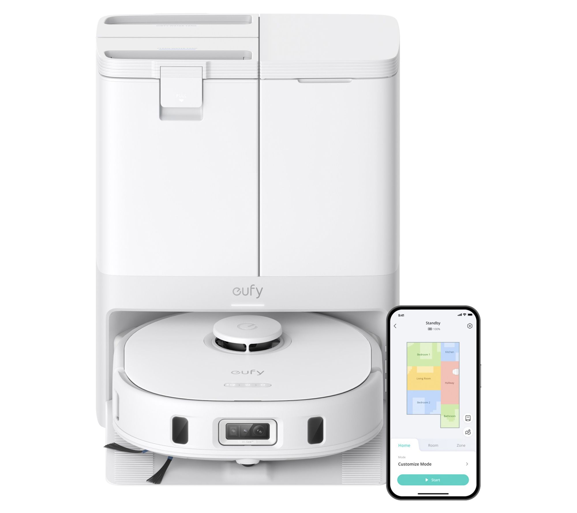  eufy X10 Pro Omni Robotic Vacuum with Mop & Auto-Empty (White)