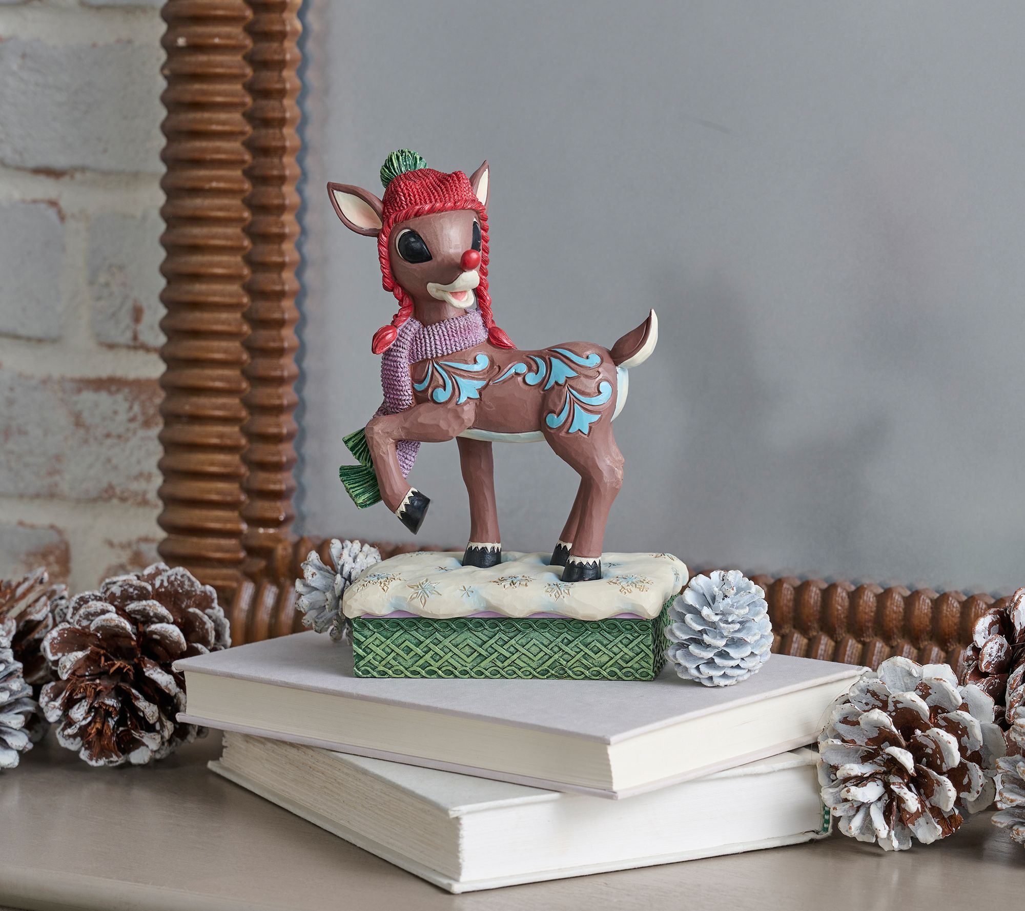 "As Is" Jim Shore 7.5" Rudolph with Hat and Scarf