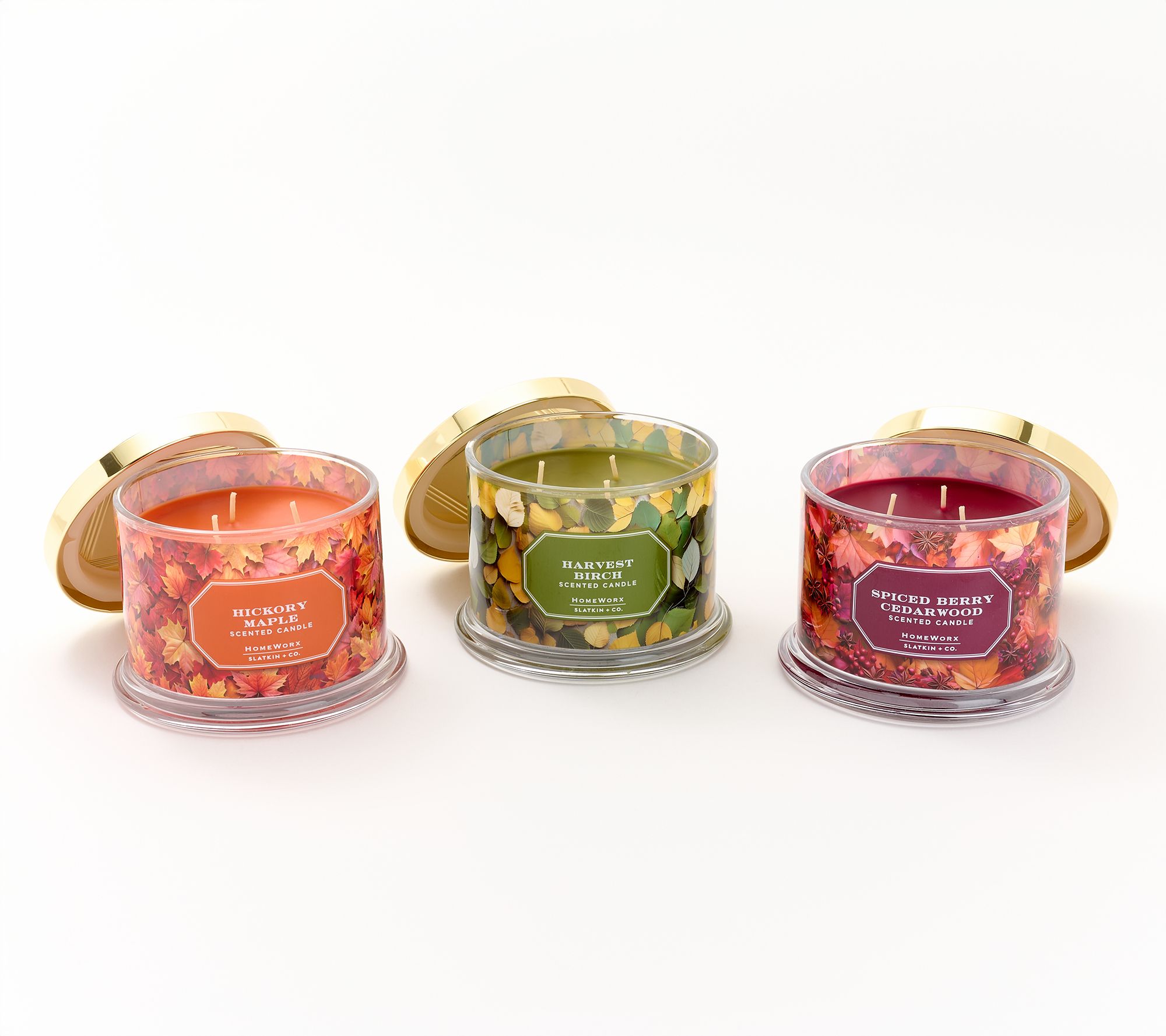 "As Is" HomeWorx by Slatkin + Co. S/3 14oz Autumn Woodland Candle