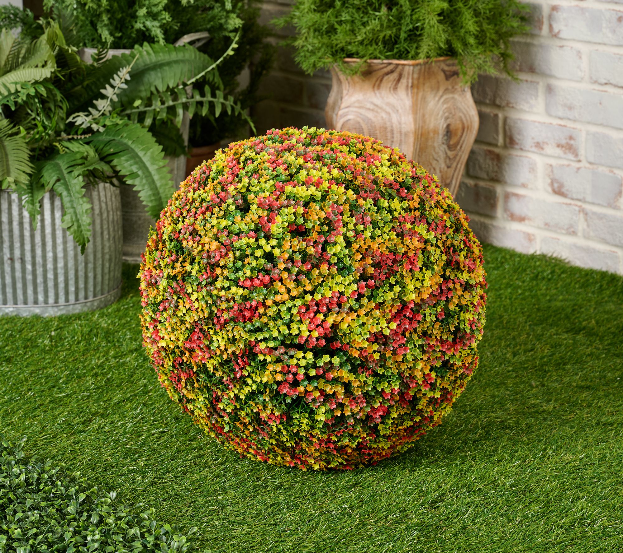 "As Is" Wicker Park Oversized Indoor/Outdoor Faux Floral Sphere
