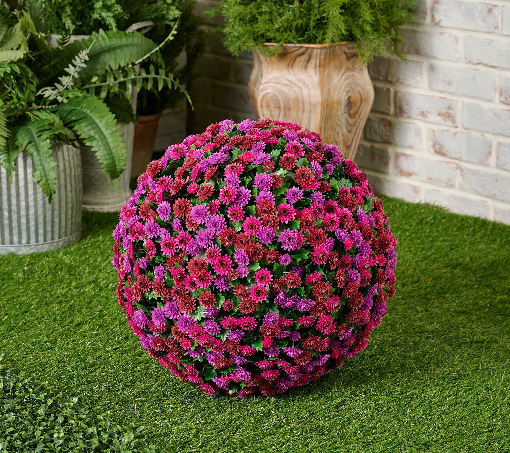 "As Is" Wicker Park Oversized Indoor/Outdoor Faux Floral Sphere