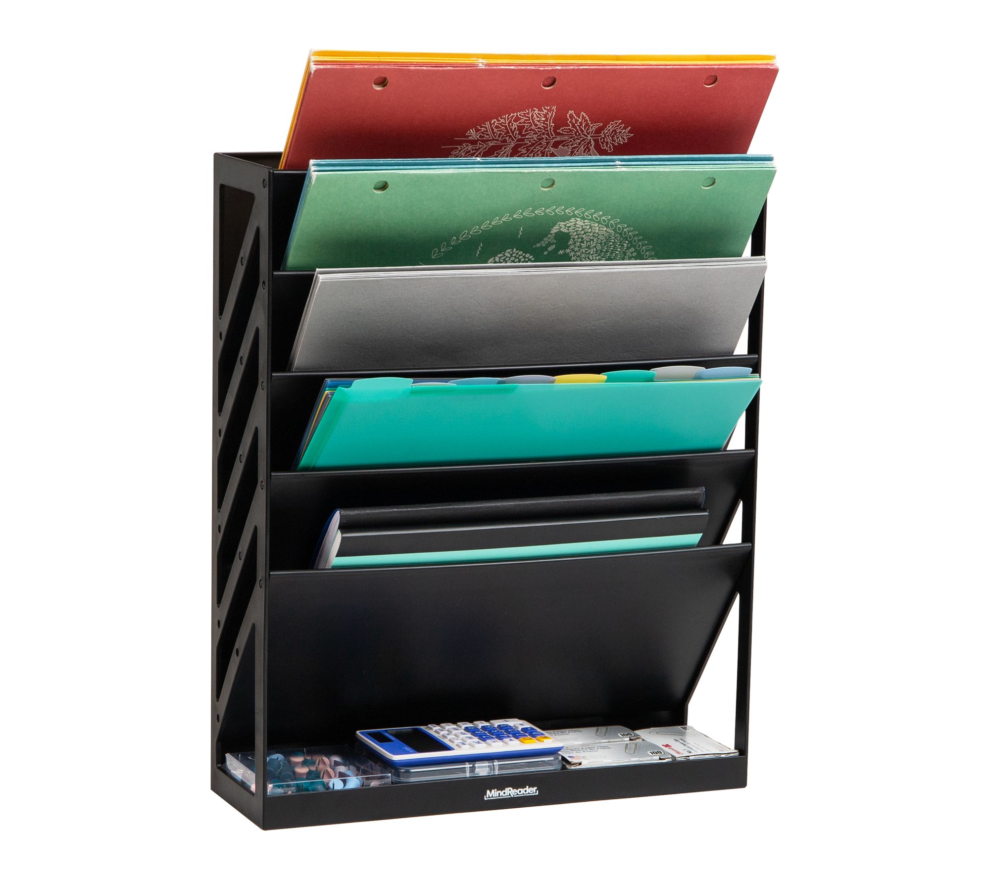 Mind Reader 5-Tier Vertical File Storage, Black