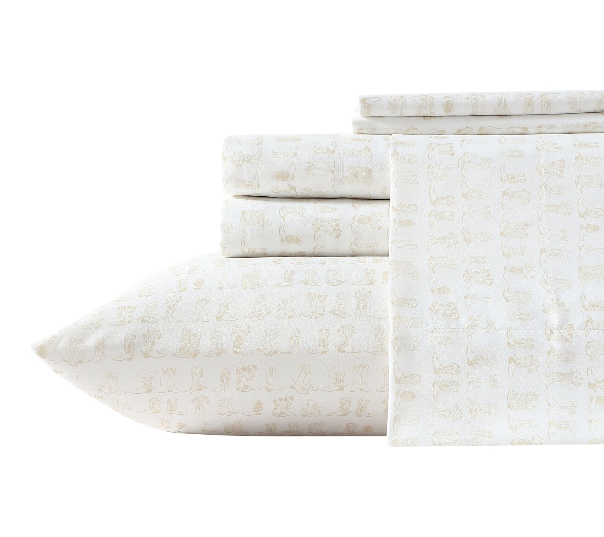 Wrangler Line Dance Sand 6-Pc King Microfiber Sheet Set