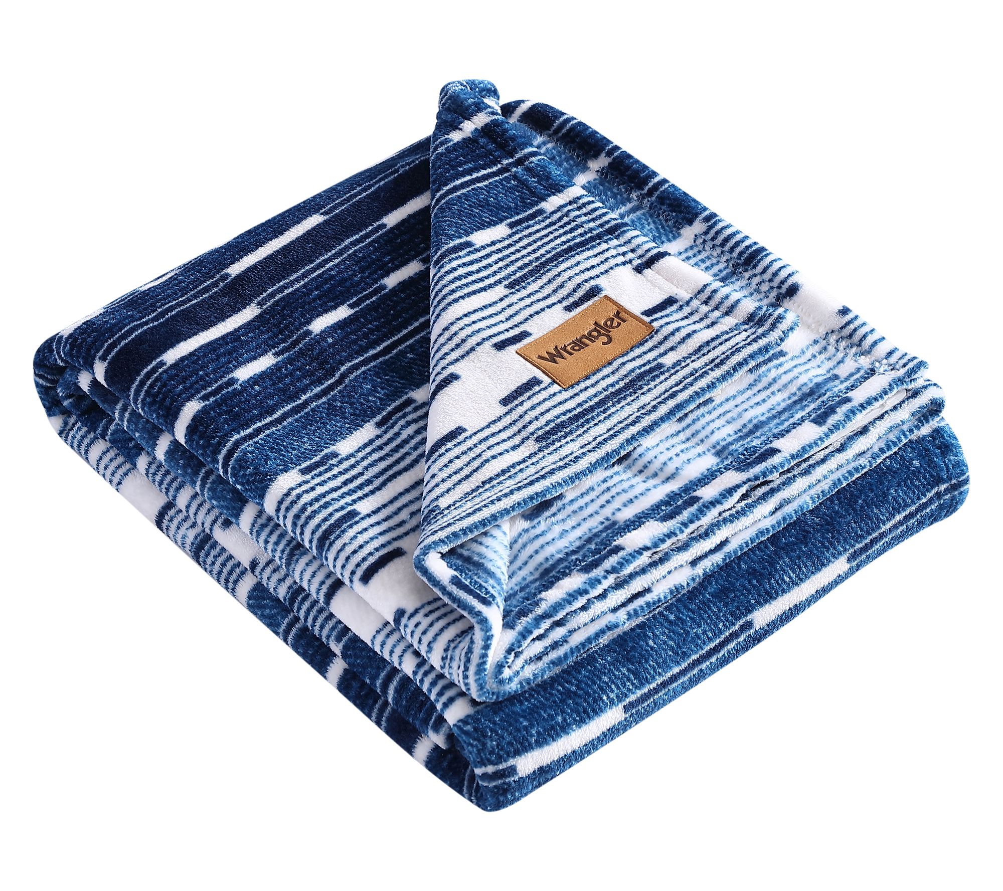 Wrangler Logan Stripe Blue Plush-Fleece 50"X60"Throw