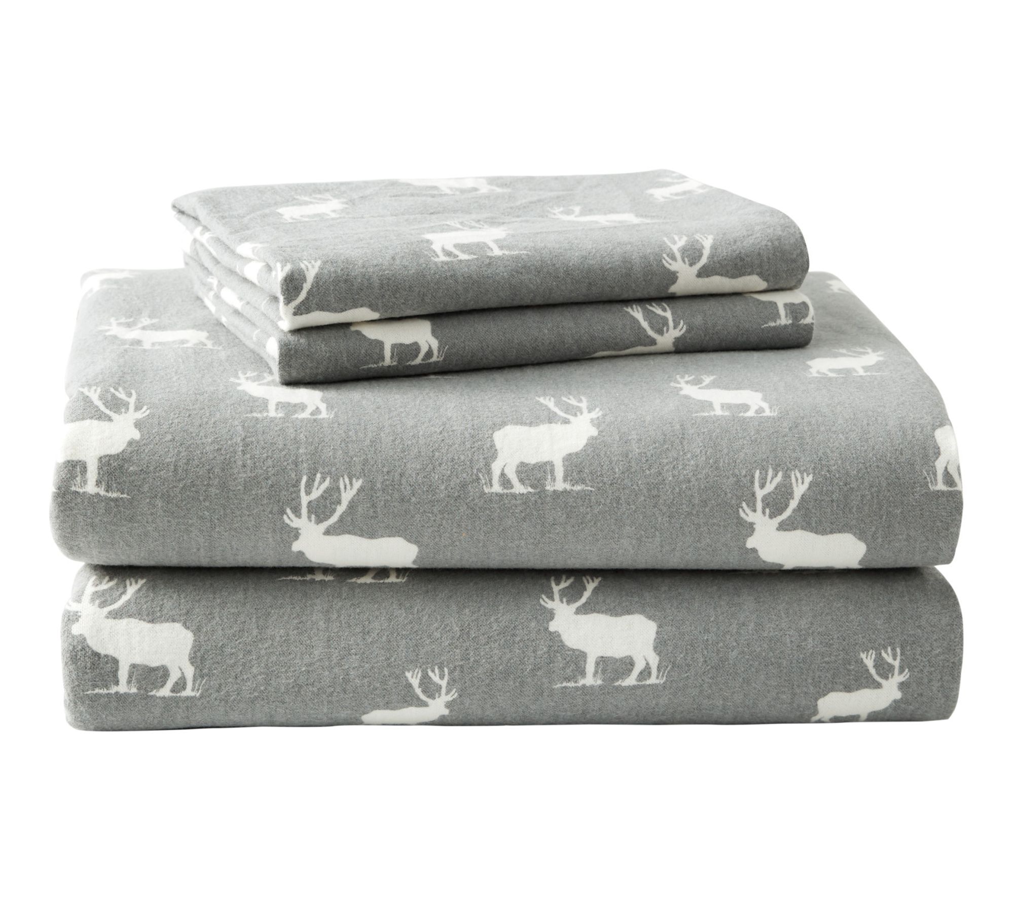 Eddie Bauer Elk Grove Light Grey Cotton Queen Sheet Set