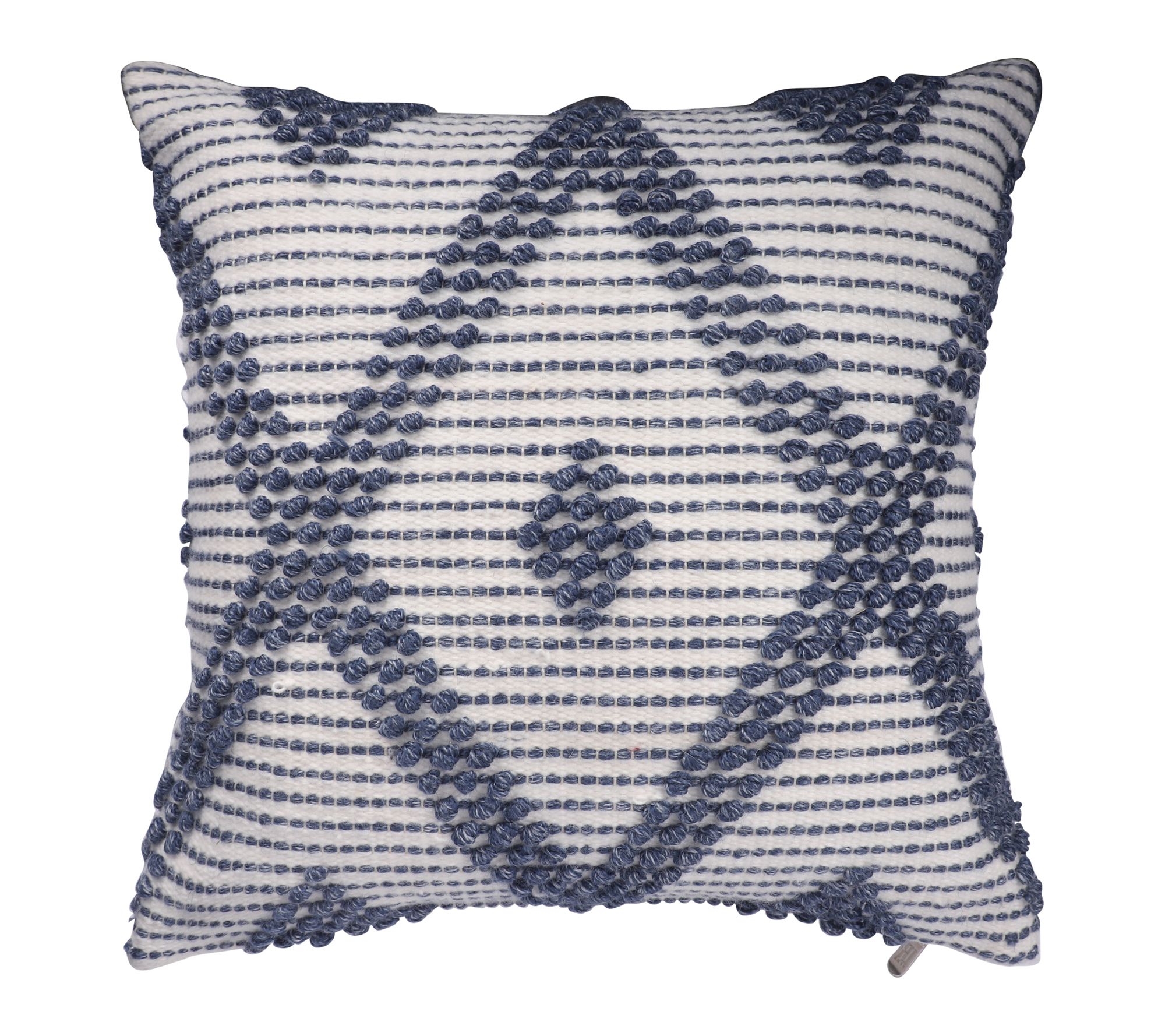 Ox Bay Navy Blue Diamond Farmhouse P.E.T. Pillow, 20" x 20"