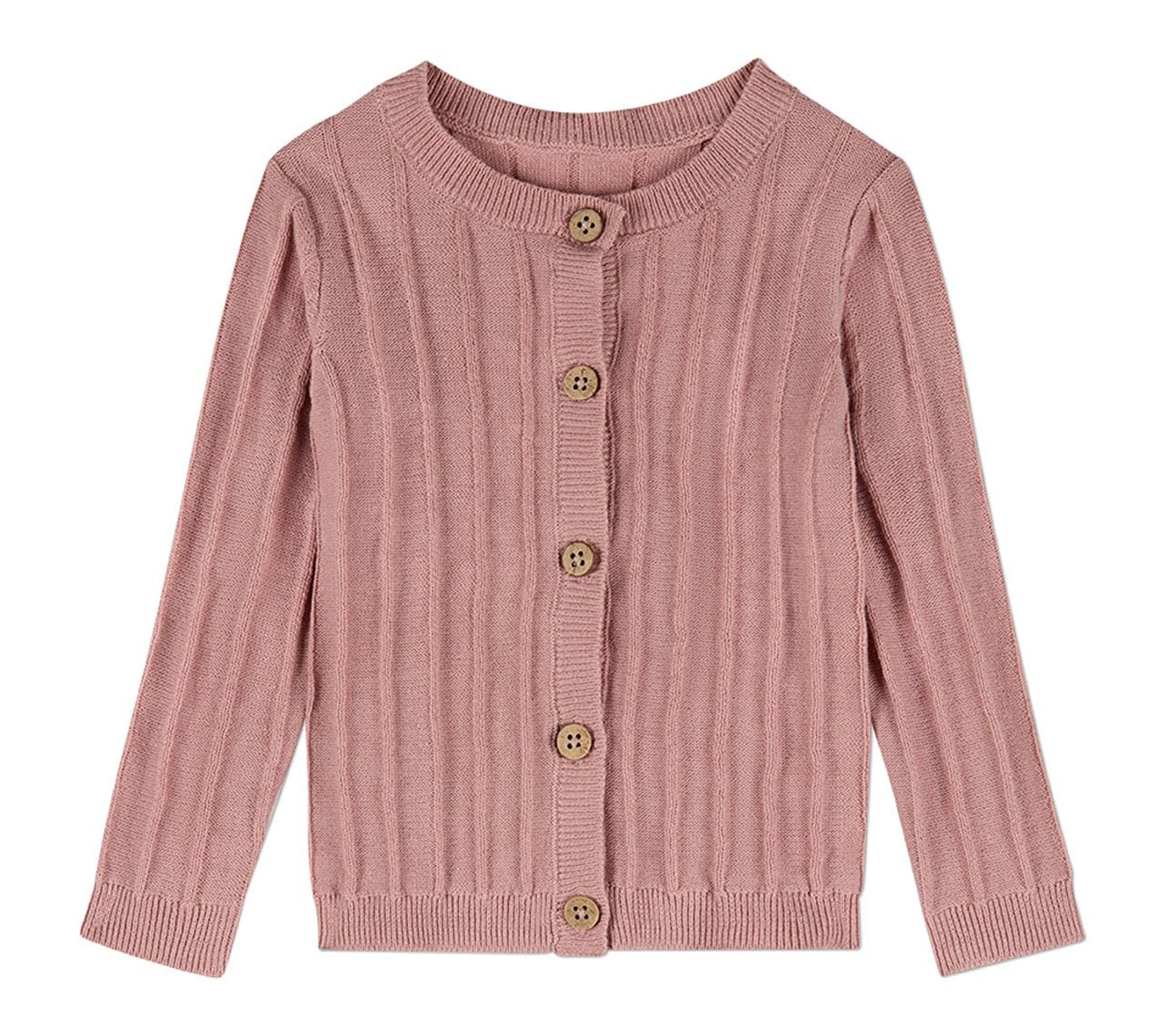 MiniMoi 3D Knit Cotton Ribbed Long-Sleeve Cardigan