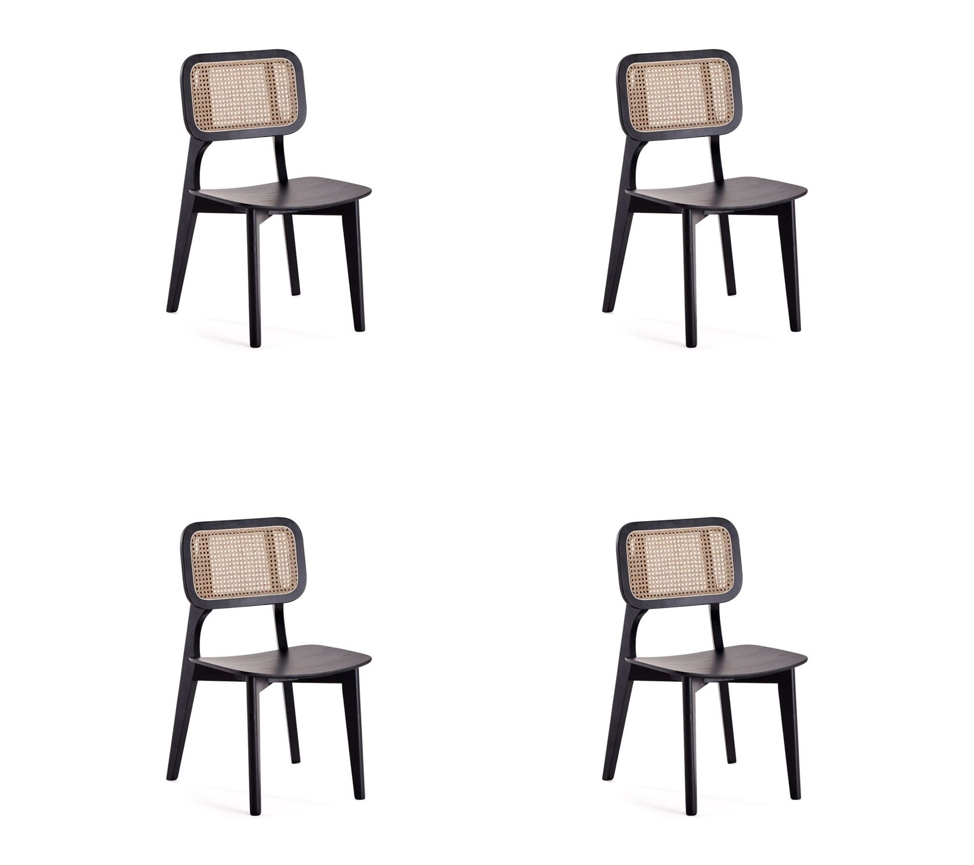 Manhattan Comfort Versailles Wood Dining Chair- Set of 4