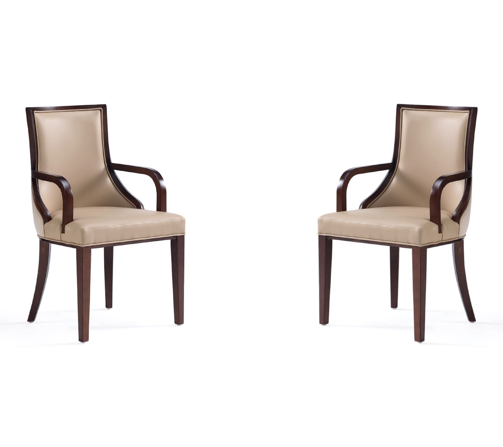 Manhattan Comfort Grand Wood Upholstered Armchair - Set of 2