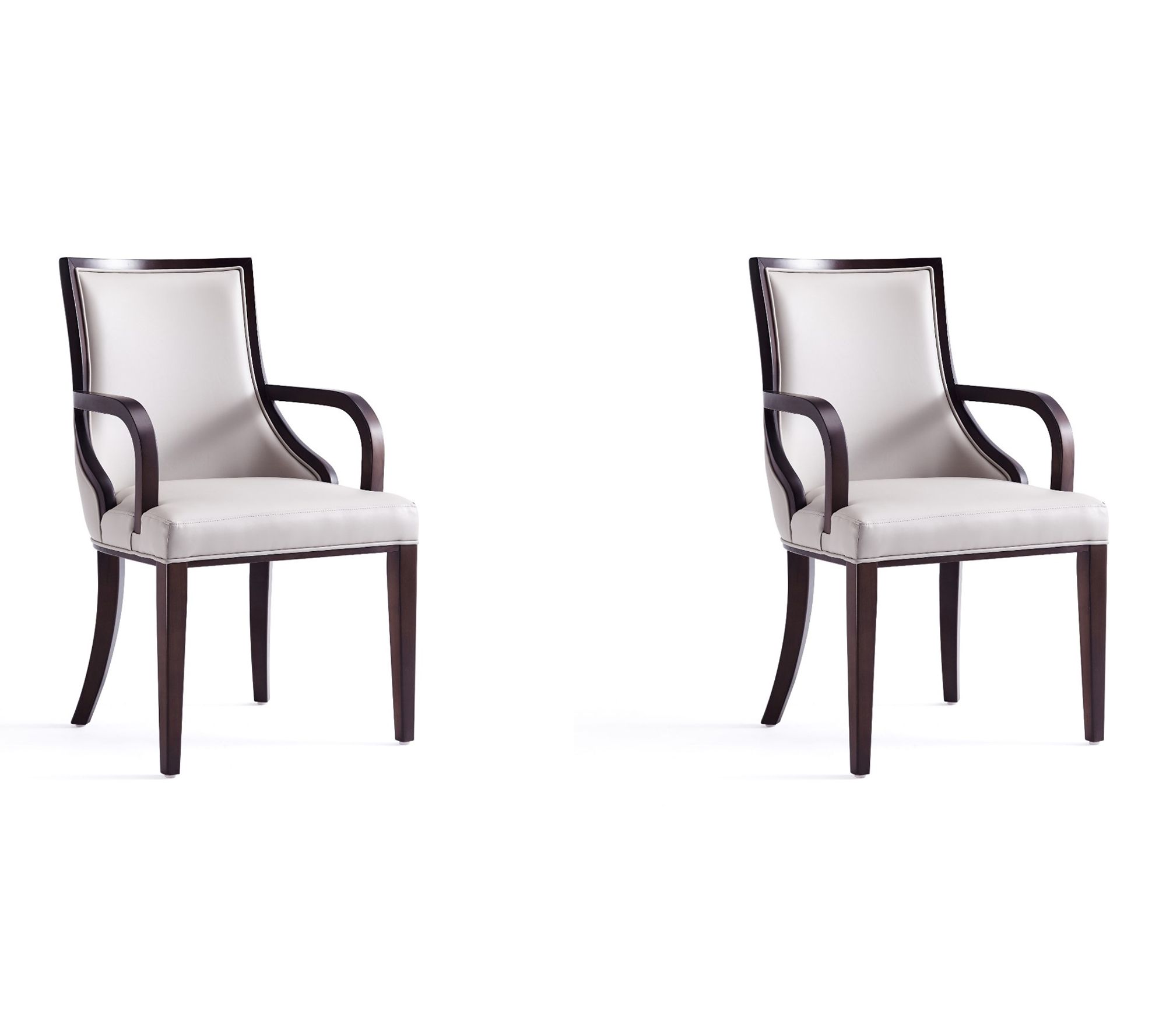 Manhattan Comfort Grand Wood Upholstered Armchair - Set of 2
