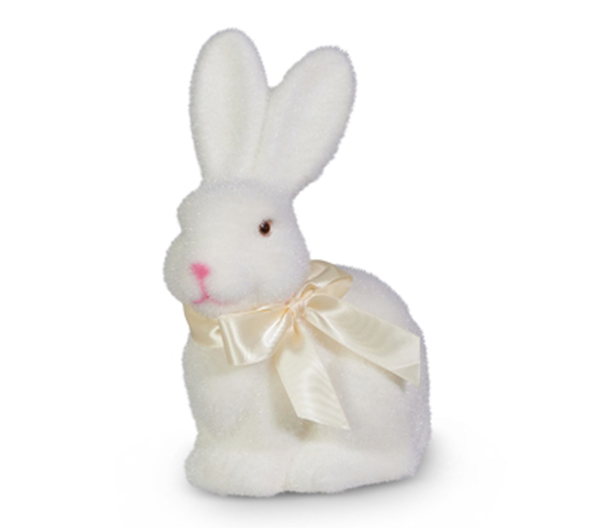 RC Home Decor-9" Ivory Flocked Bunny Easter