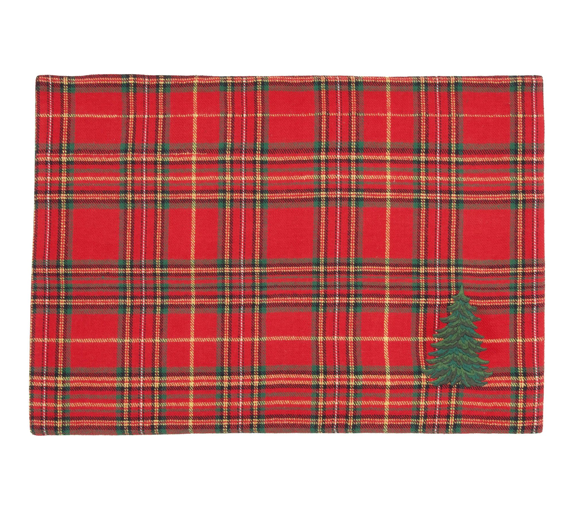 Spruce Tree Plaid Machine Wash Set of 6 Placemats  by Valerie