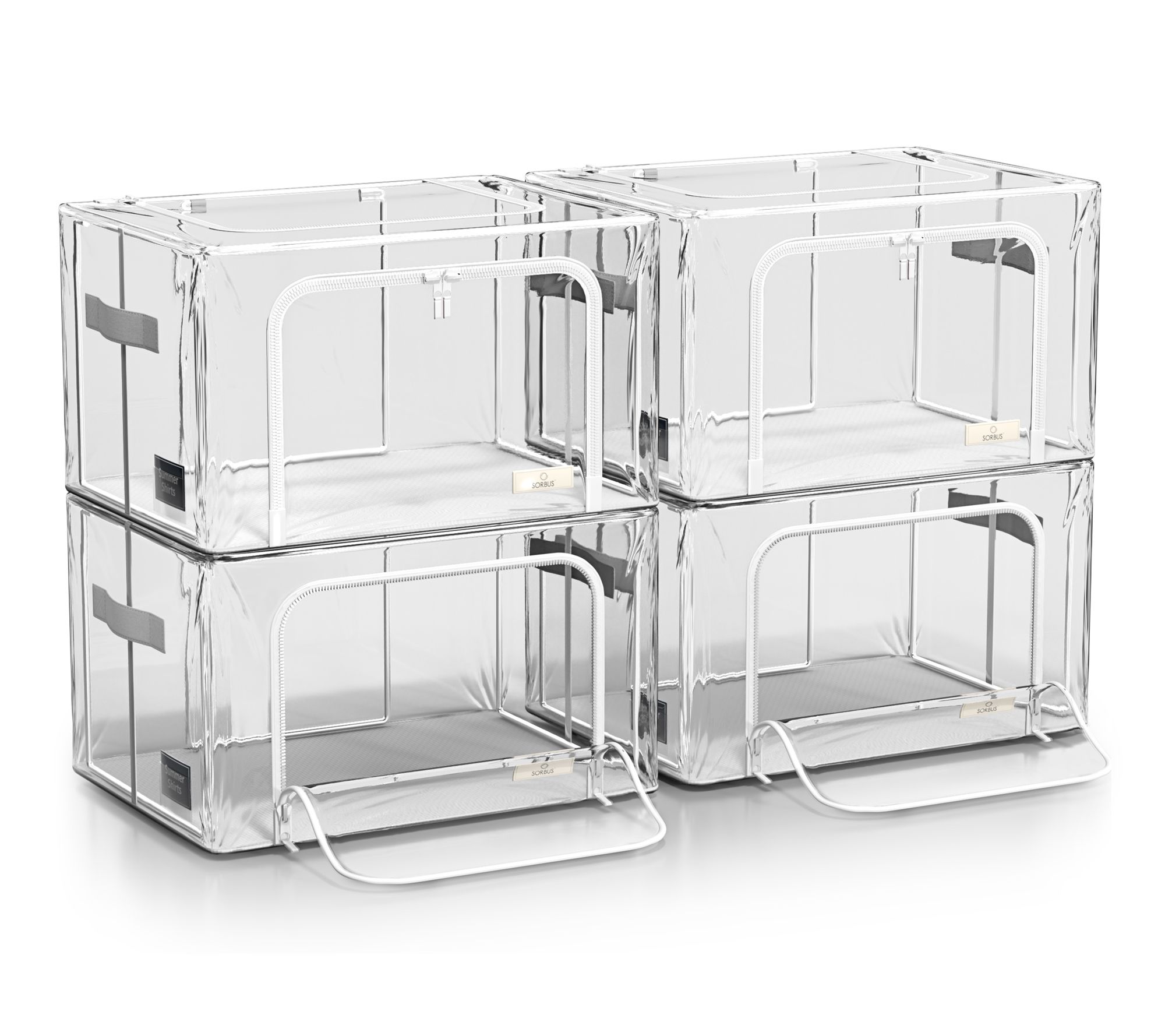 Sorbus Foldable Storage Bags with Handles - Medium, 4 PK