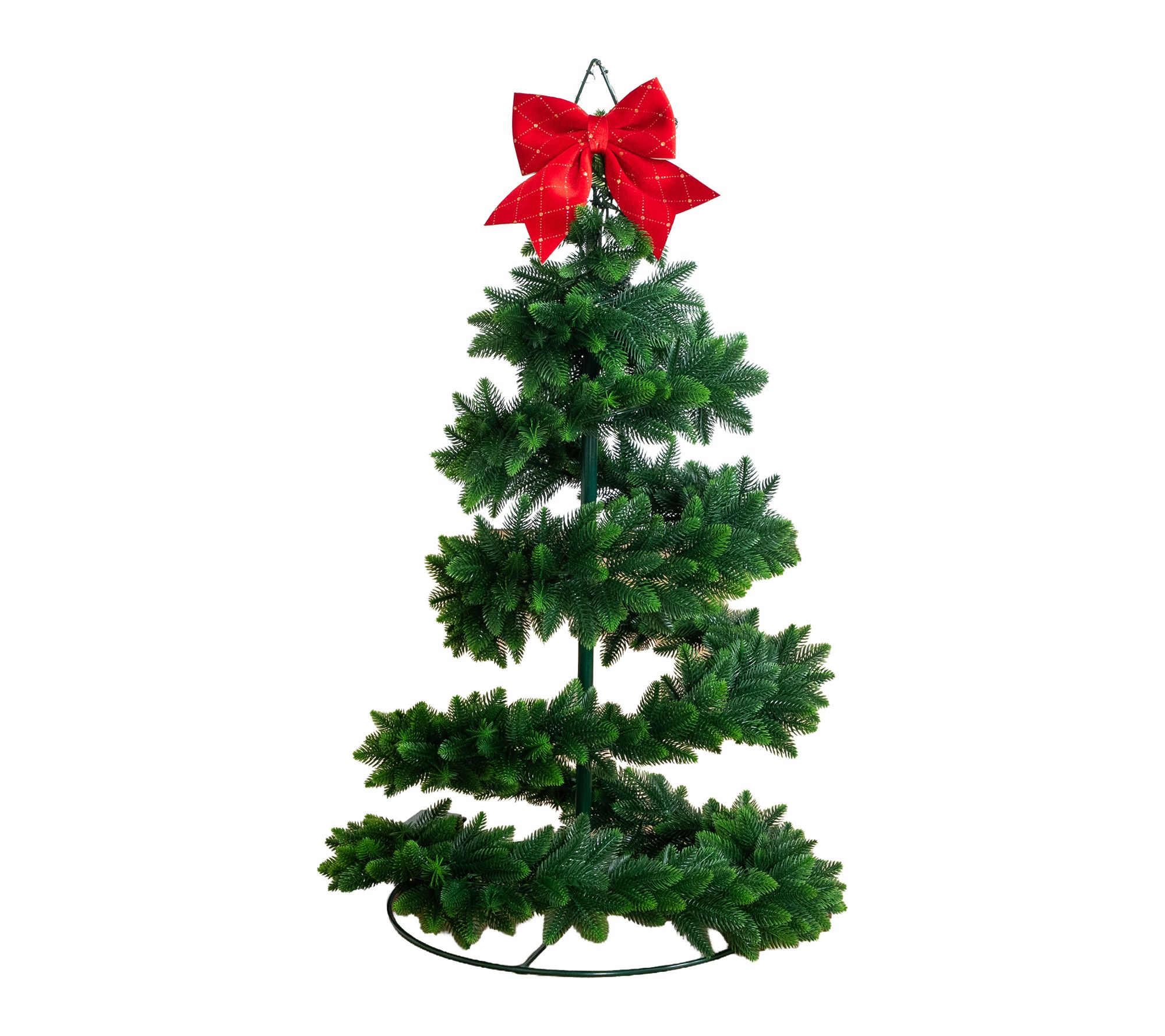 34-in UV Resistant Pre- Lit Spiral Pop Up Christmas Tree