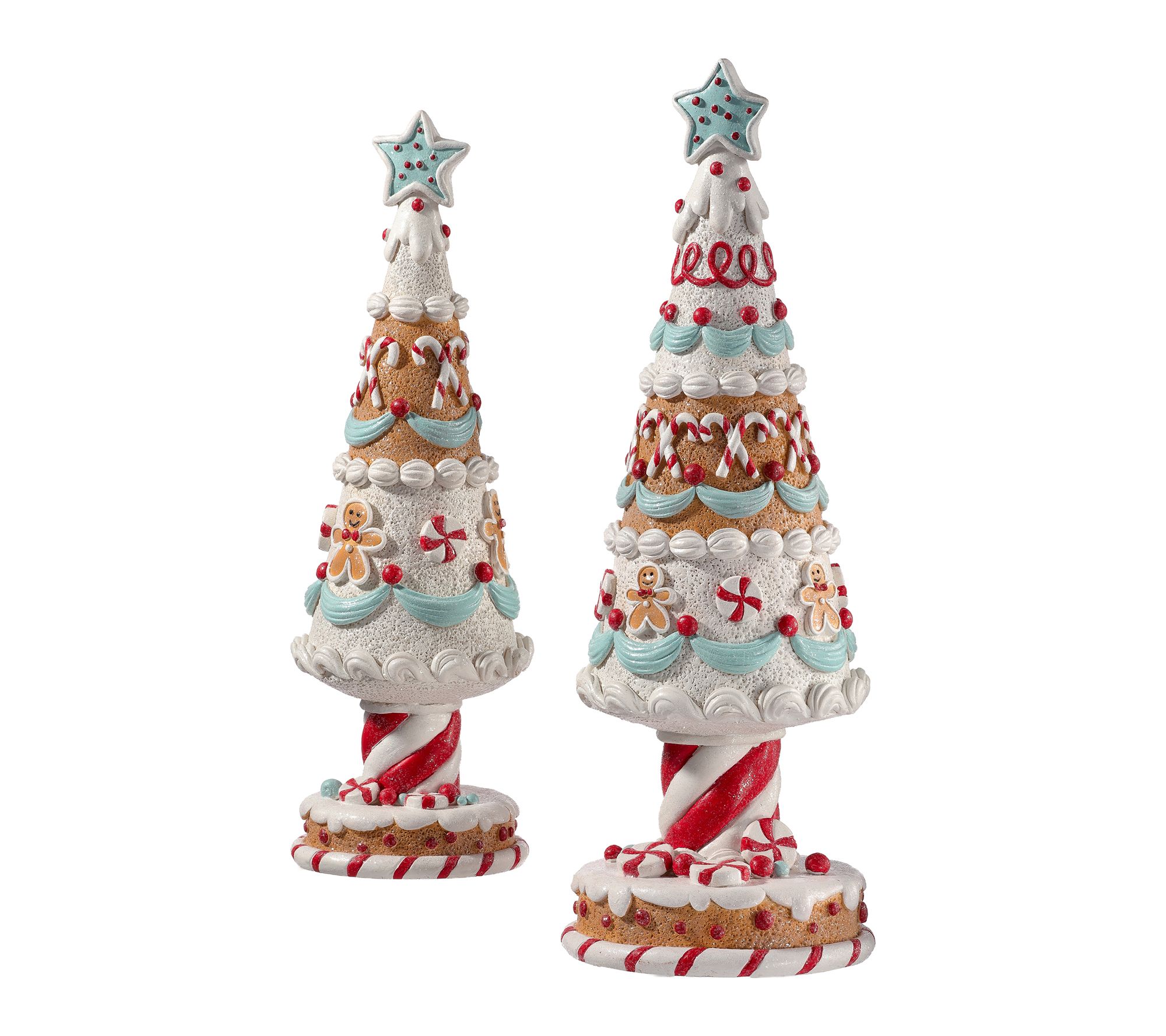 13-15" Resin Gingerbread Tree Set of 2 by Valerie
