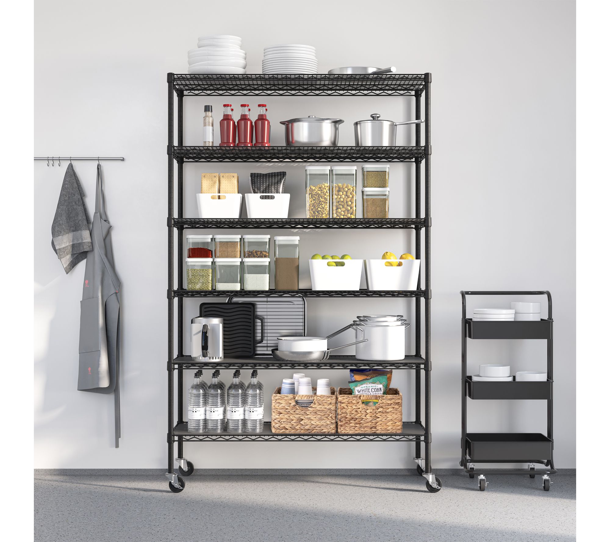 Seville Classics 6 Tier Wire Shelving, 48" W x 18" D x 75.5" H