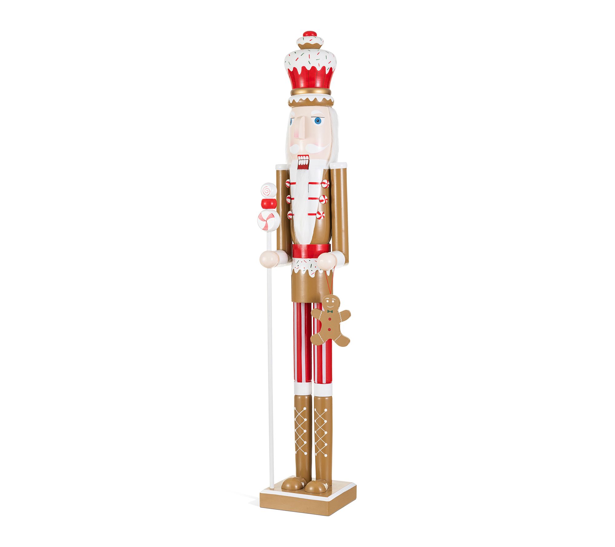 Glitzhome 42"H Wooden Christmas Gingerbread Man Nutcracker