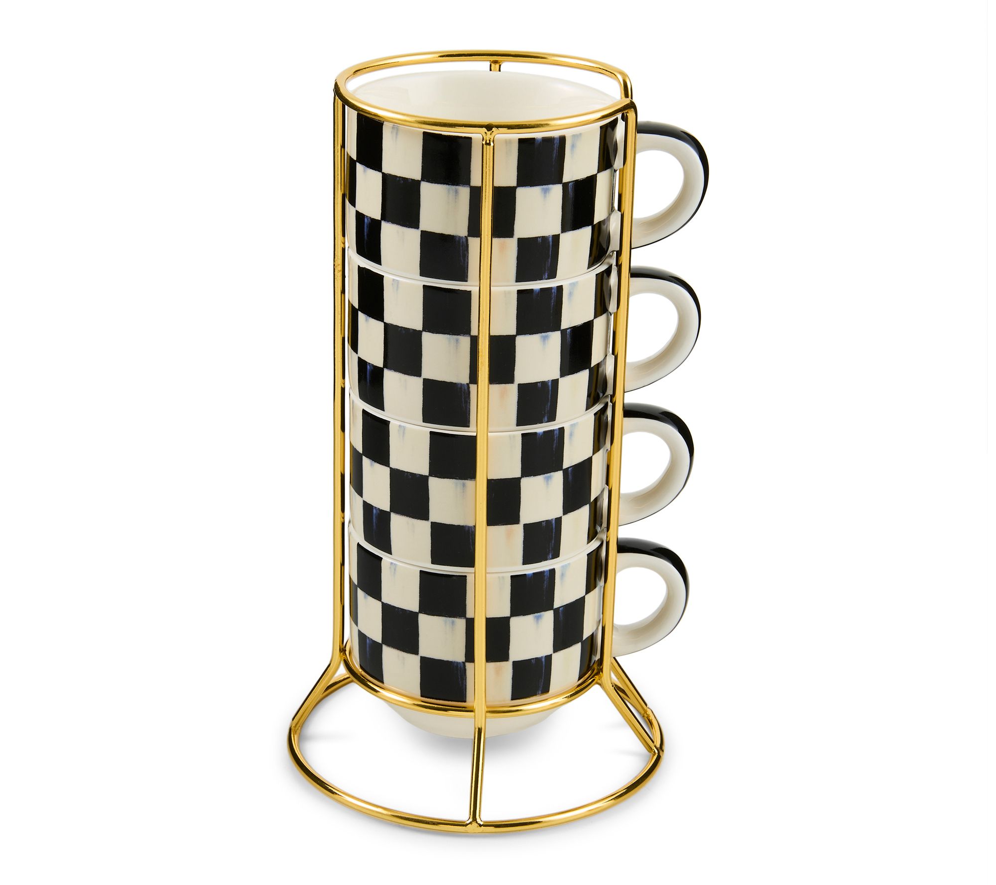 MacKenzie -Childs Check Cappuccino Cup Tower
