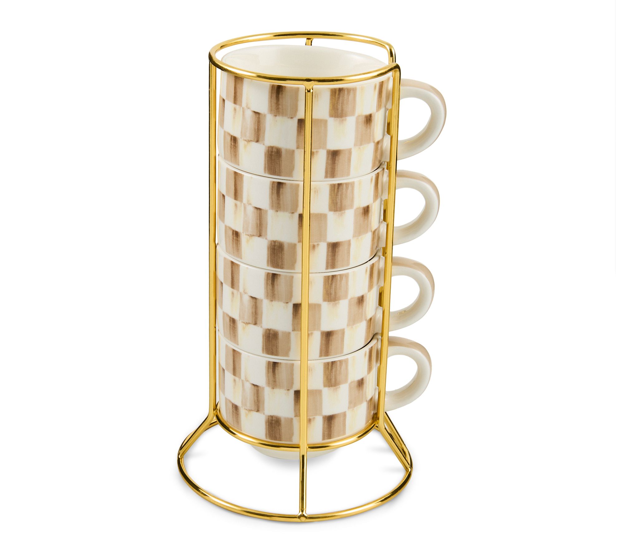 MacKenzie -Childs Check Cappuccino Cup Tower