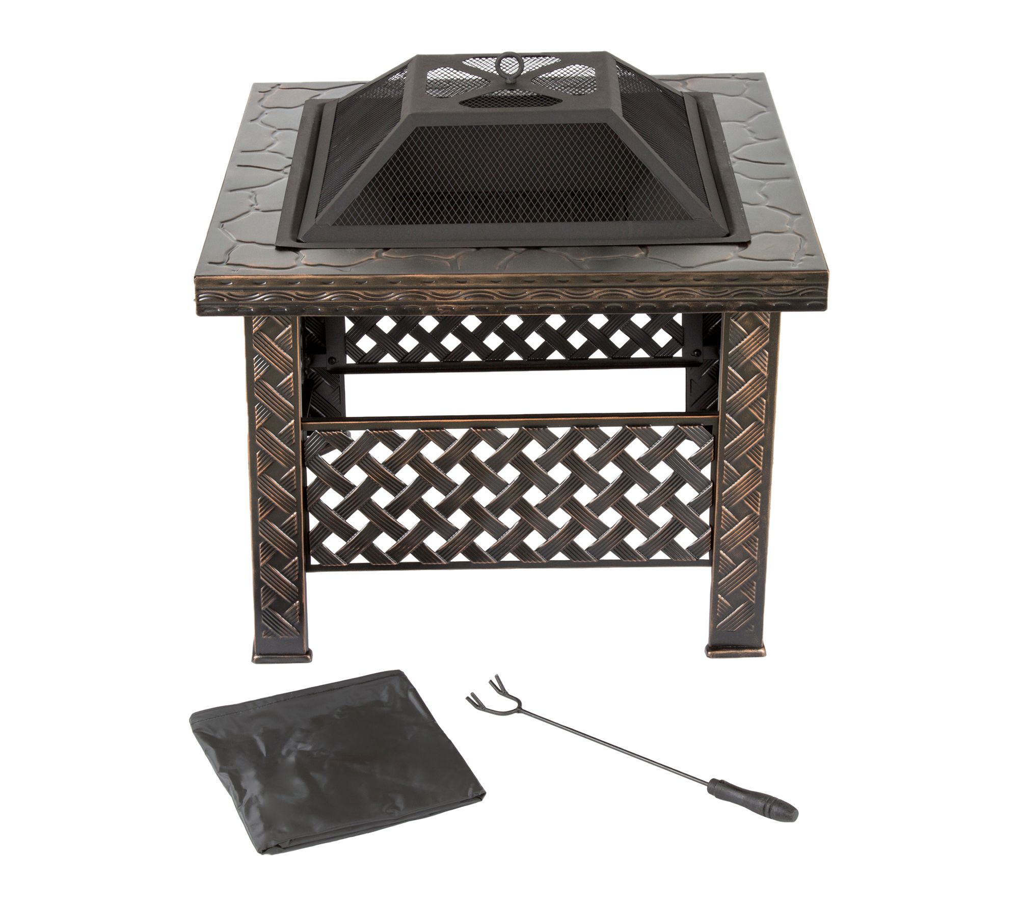 Pure Garden Fire Pit 26" Metal Bonfire Pit Set