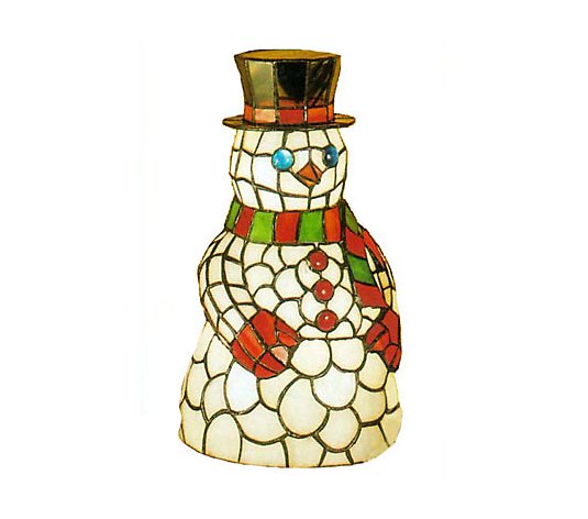 Tiffany Style 8-1/2" Snowman Accent Lamp