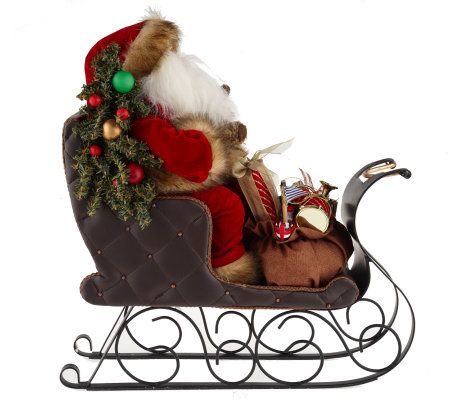 Fabric Santa Sleigh by Valerie - QVC.com