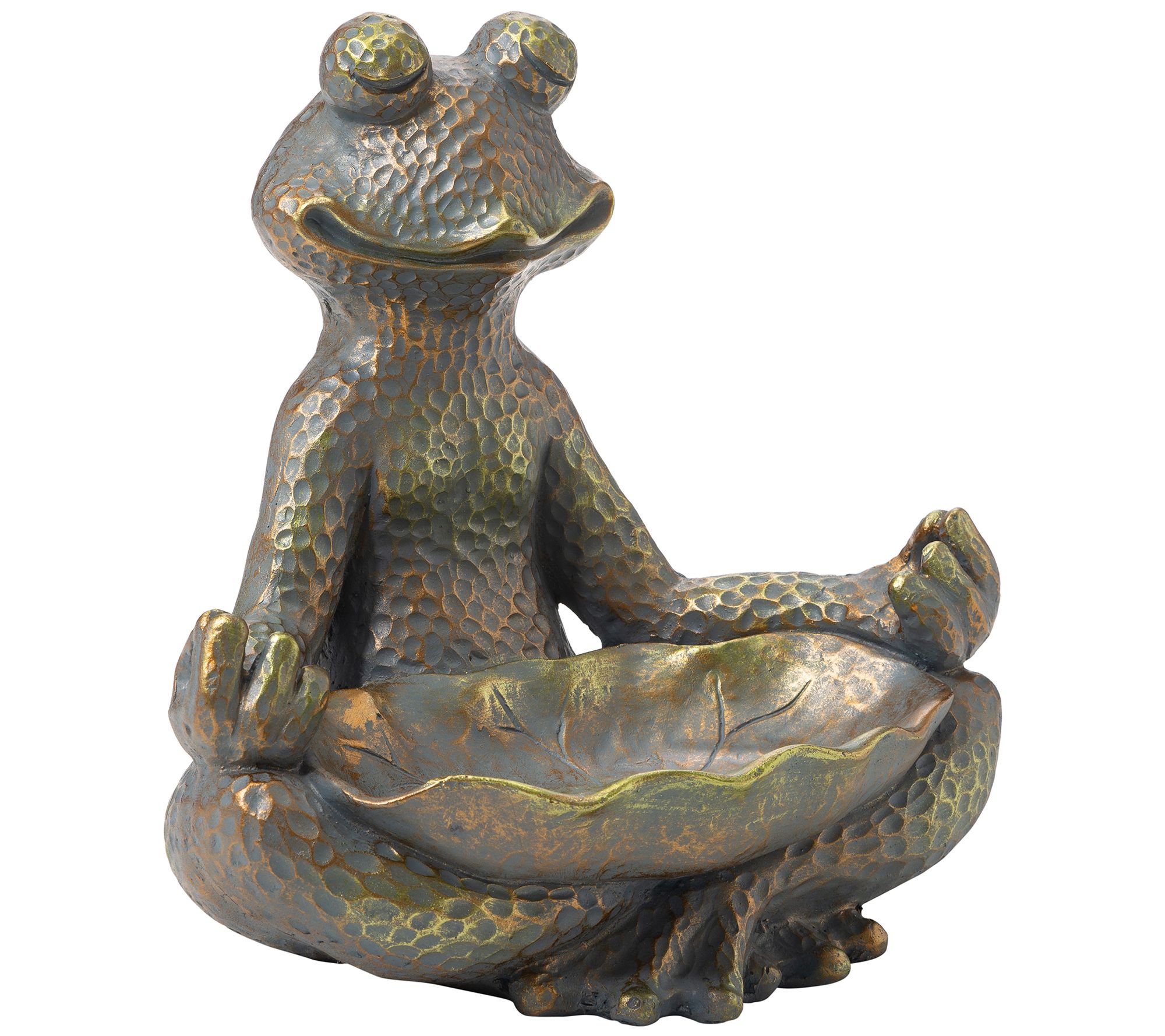 NEW 5" Blue Yoga on Lotus Froggie Frog Figurine Gift Eastern Lily Pad 1294 