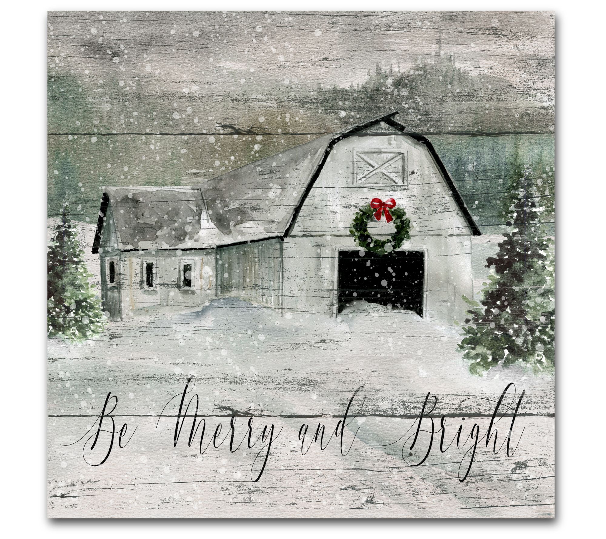 Courtside Market Merry and Bright Barn 30x30 Canvas
