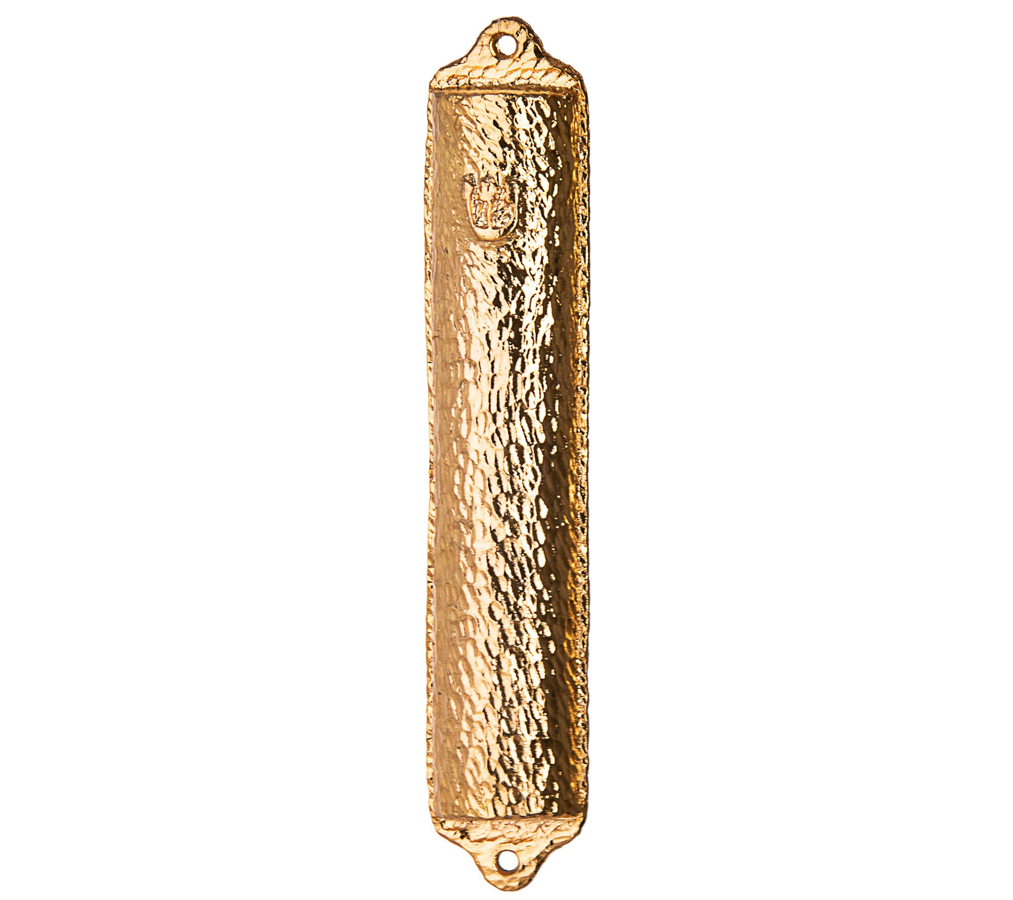 Copa Judaica Mezuzah Case Hammered Goldtone