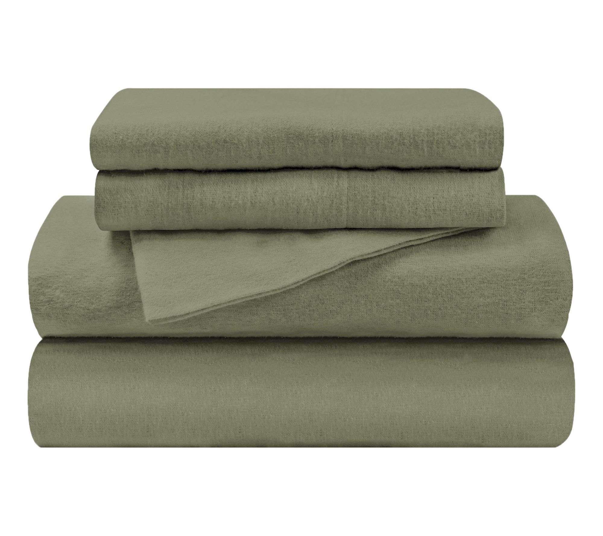 Superior Cotton Solid Flannel Deep Pocket Sheet Set, Queen