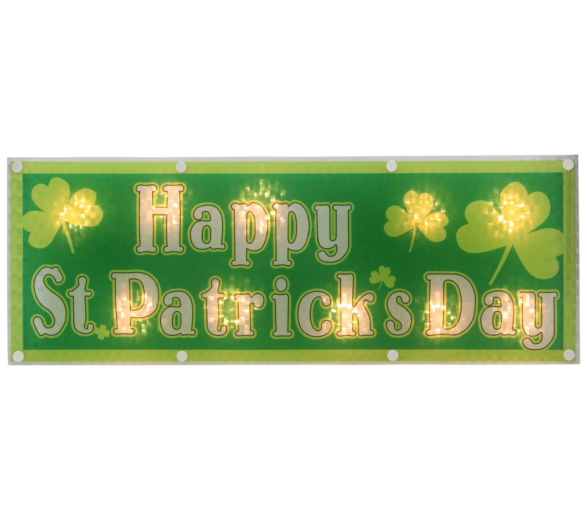 17" Lit Holographic Happy St.Patrick's Day Wind ow Silhouette