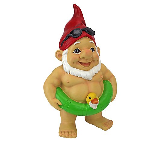 Design Toscano Pool Party Pete Naked Gnome Garden Statue