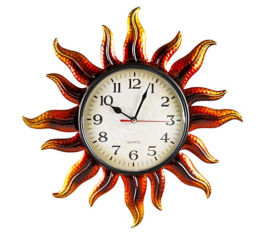 Evergreen Metal Shaped Wall Clock, Sun