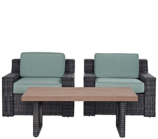 Beaufort Two Outdoor Wicker Chairs and Coffee Table