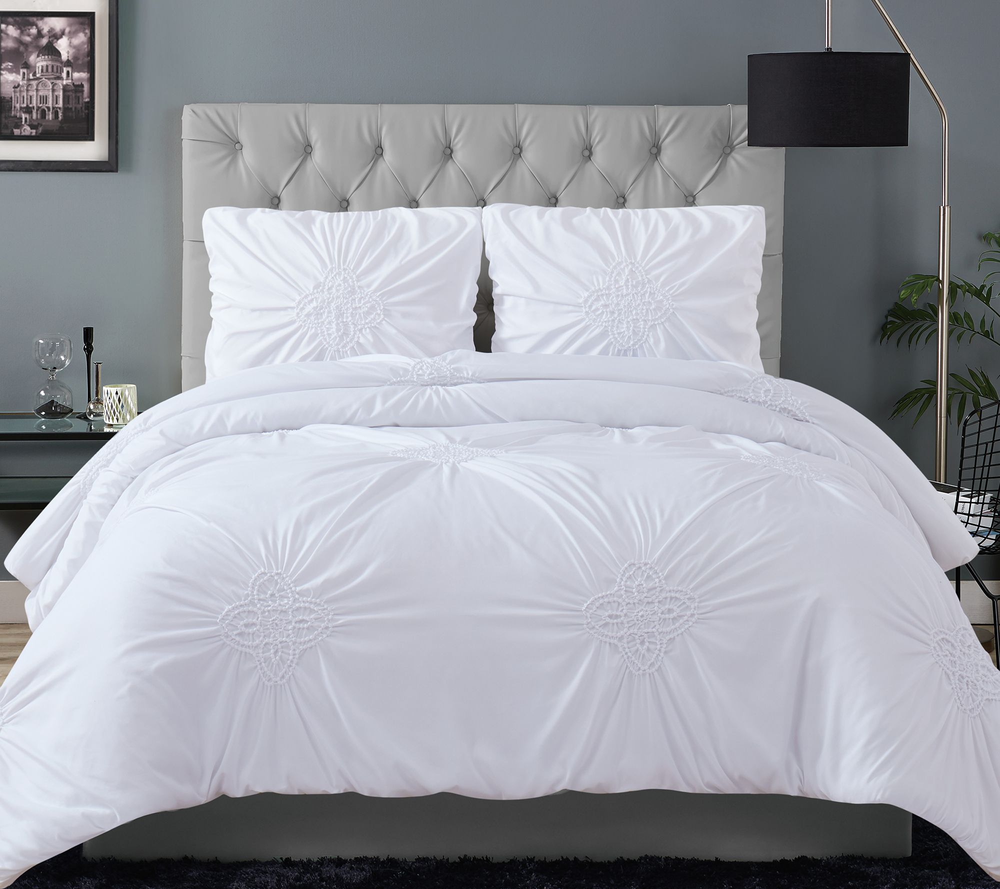 Christian Siriano NY Georgia Rouched King Comforter Set