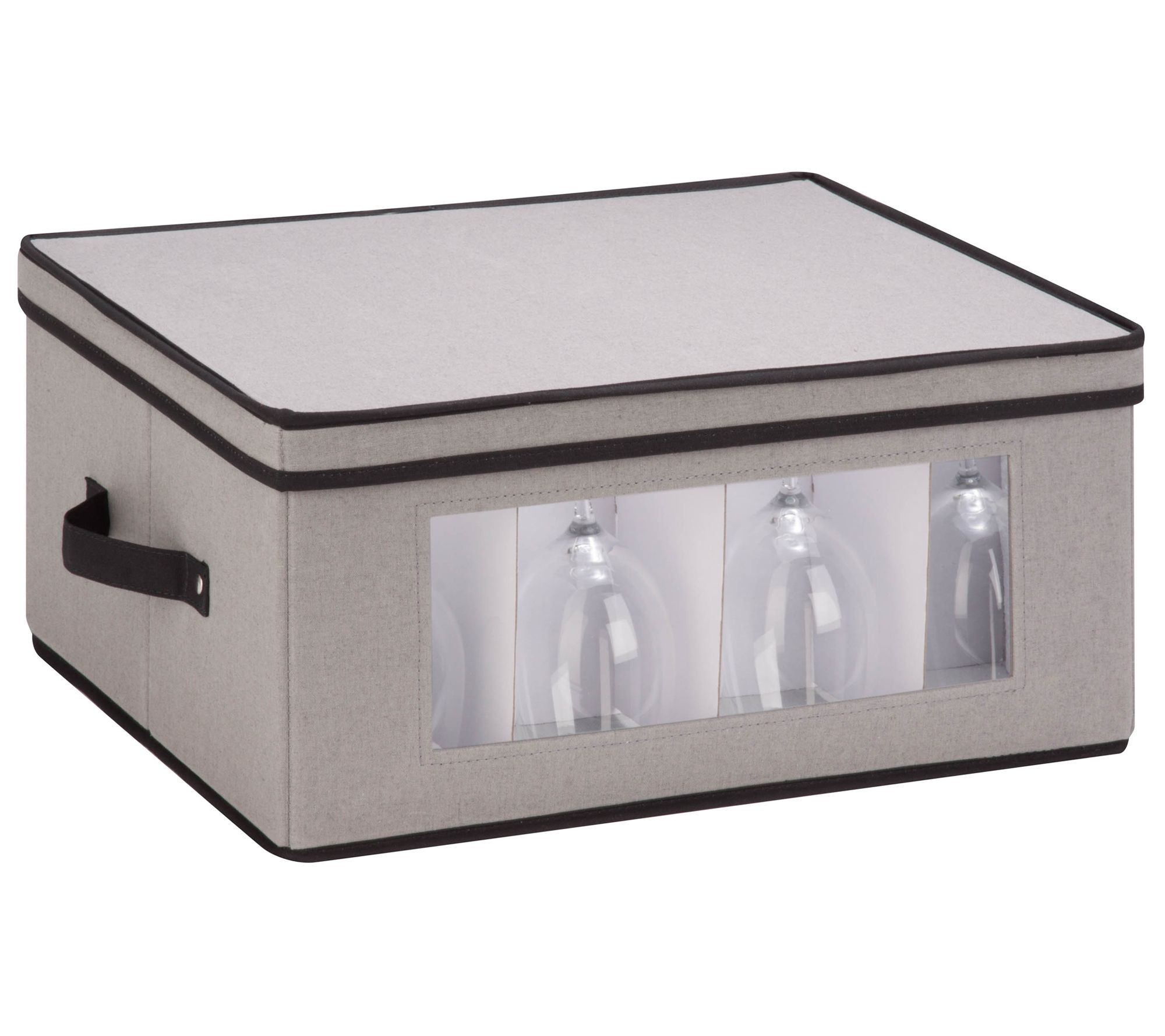 HoneyCanDo Natural Canvas Large Window Storage Chest, Gray