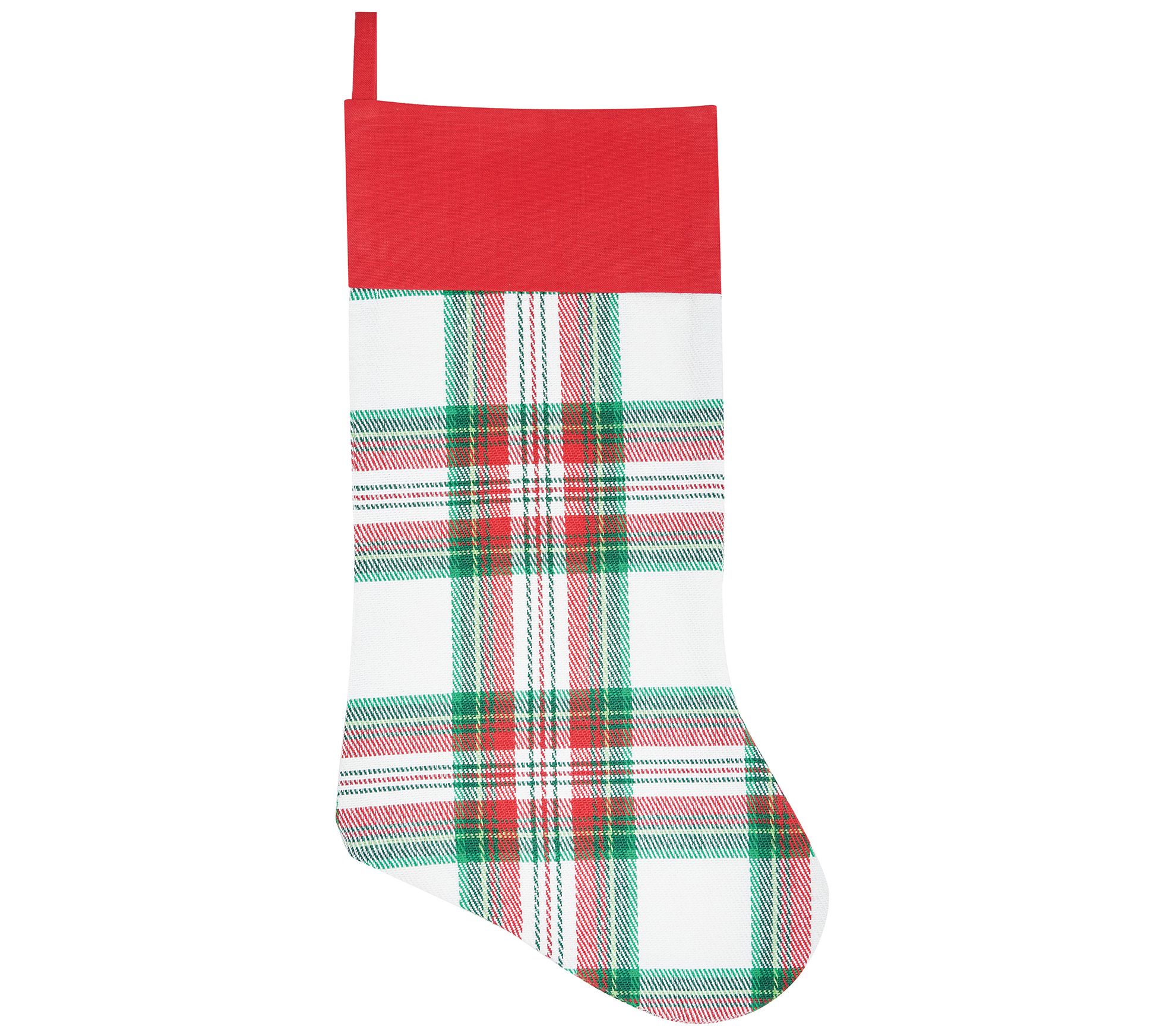 Carter Christmas Plaid Stocking by Valerie