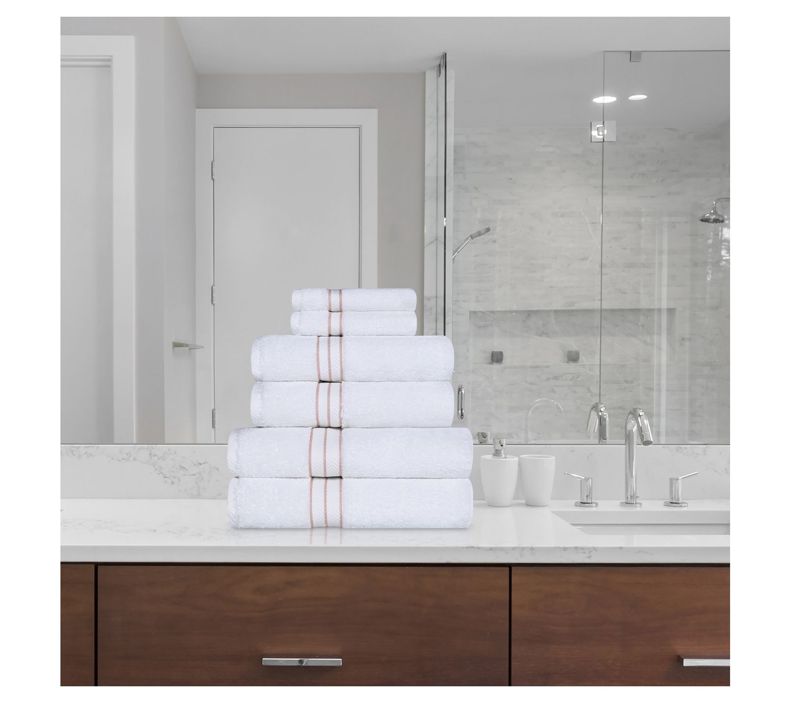 Superior Long-Staple Combed Cotton 6-Piece QuicDry Towel Set