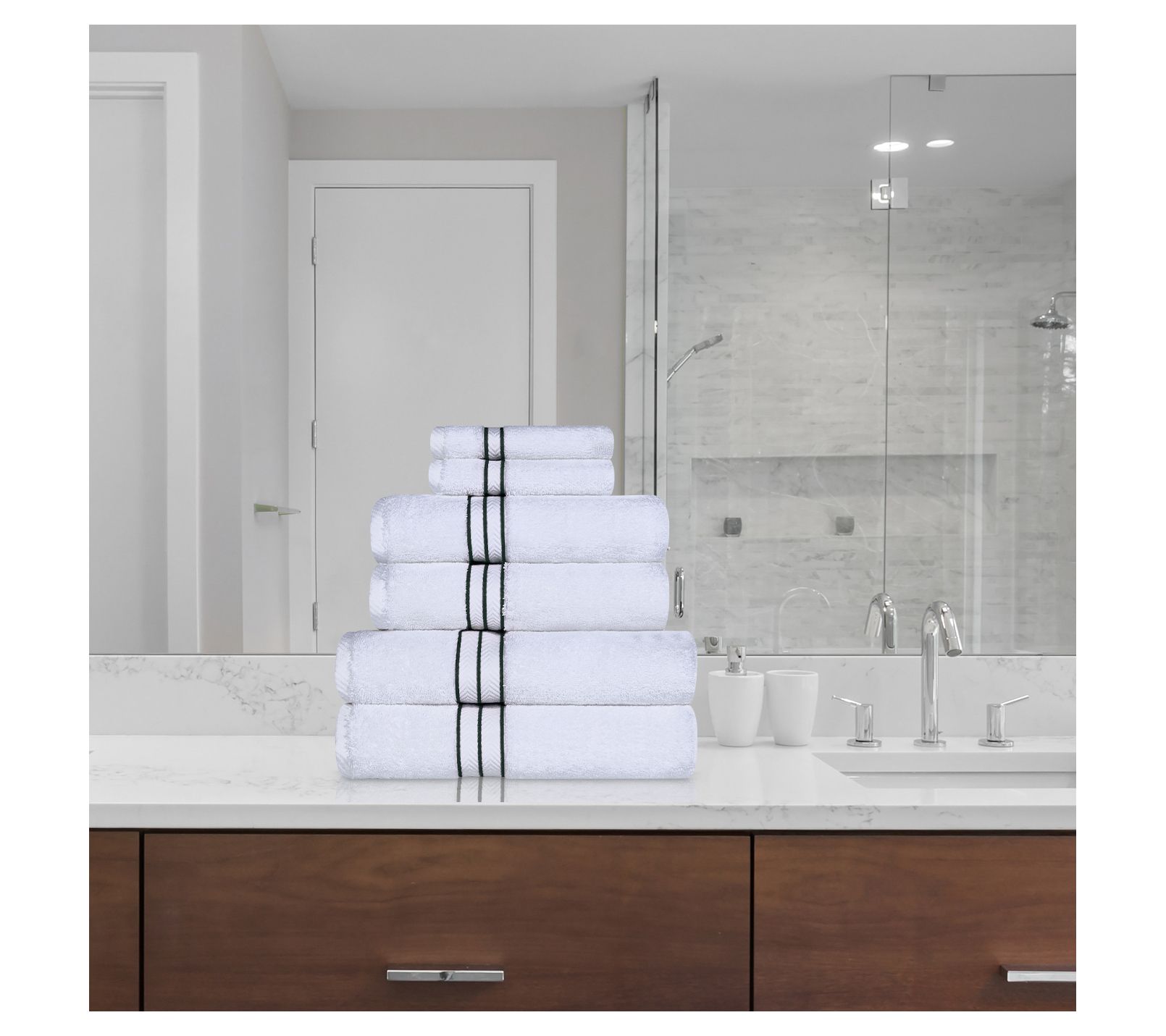 Superior Long-Staple Combed Cotton 6-Piece QuicDry Towel Set