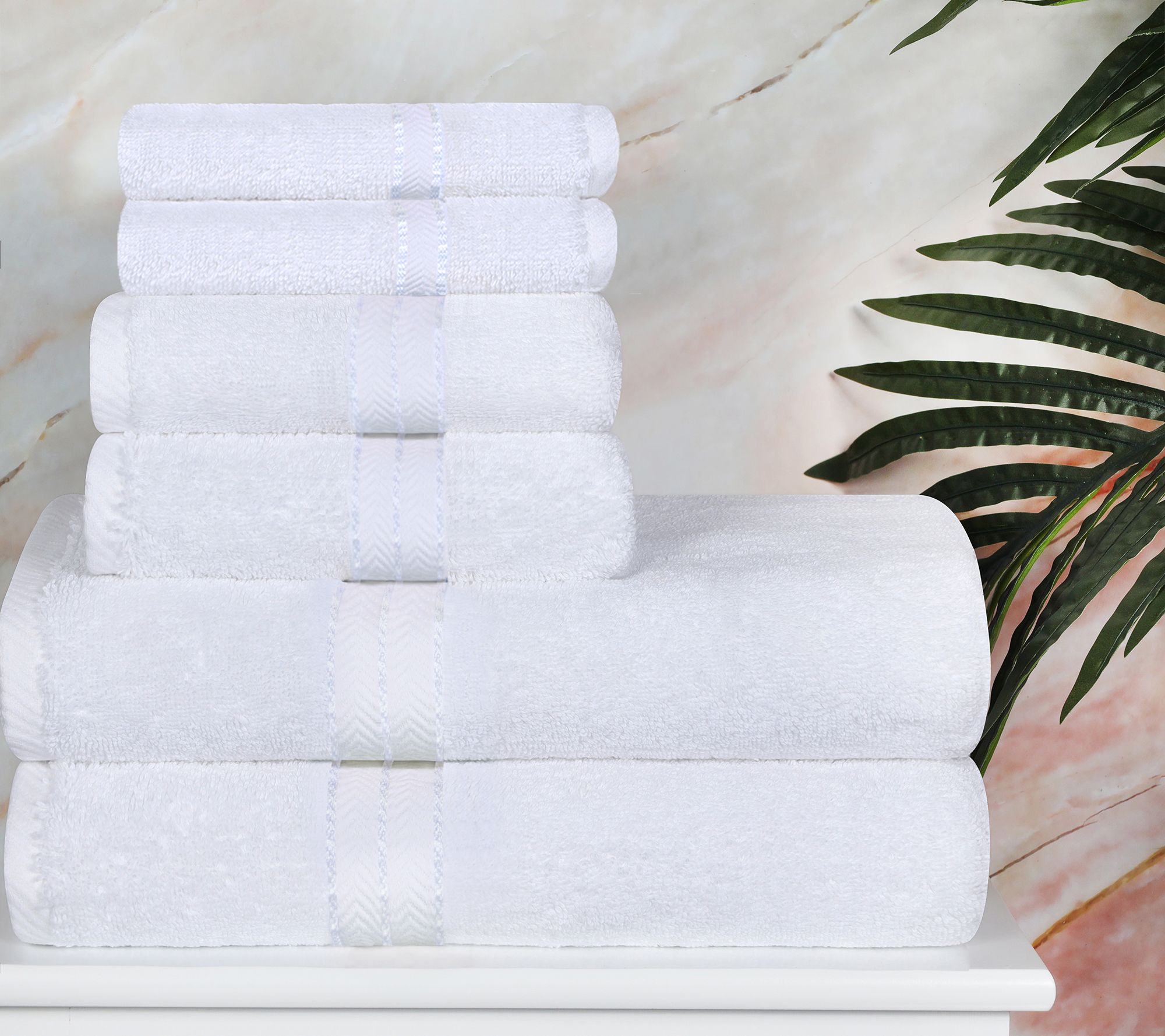 100% Cotton 6pc Waffle Towel Set by Bobby Berk by Bobby Berk 