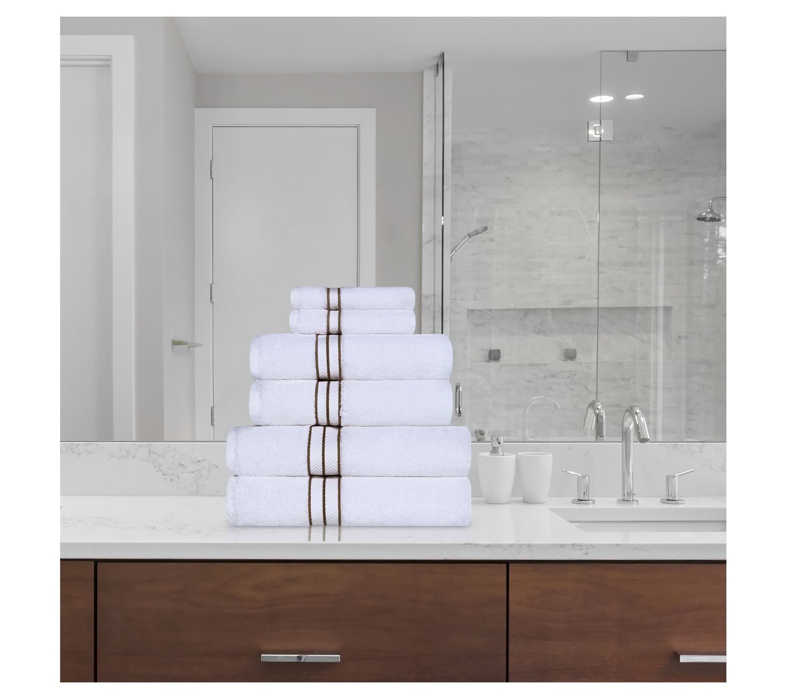 Superior Long-Staple Combed Cotton 6-Piece QuicDry Towel Set