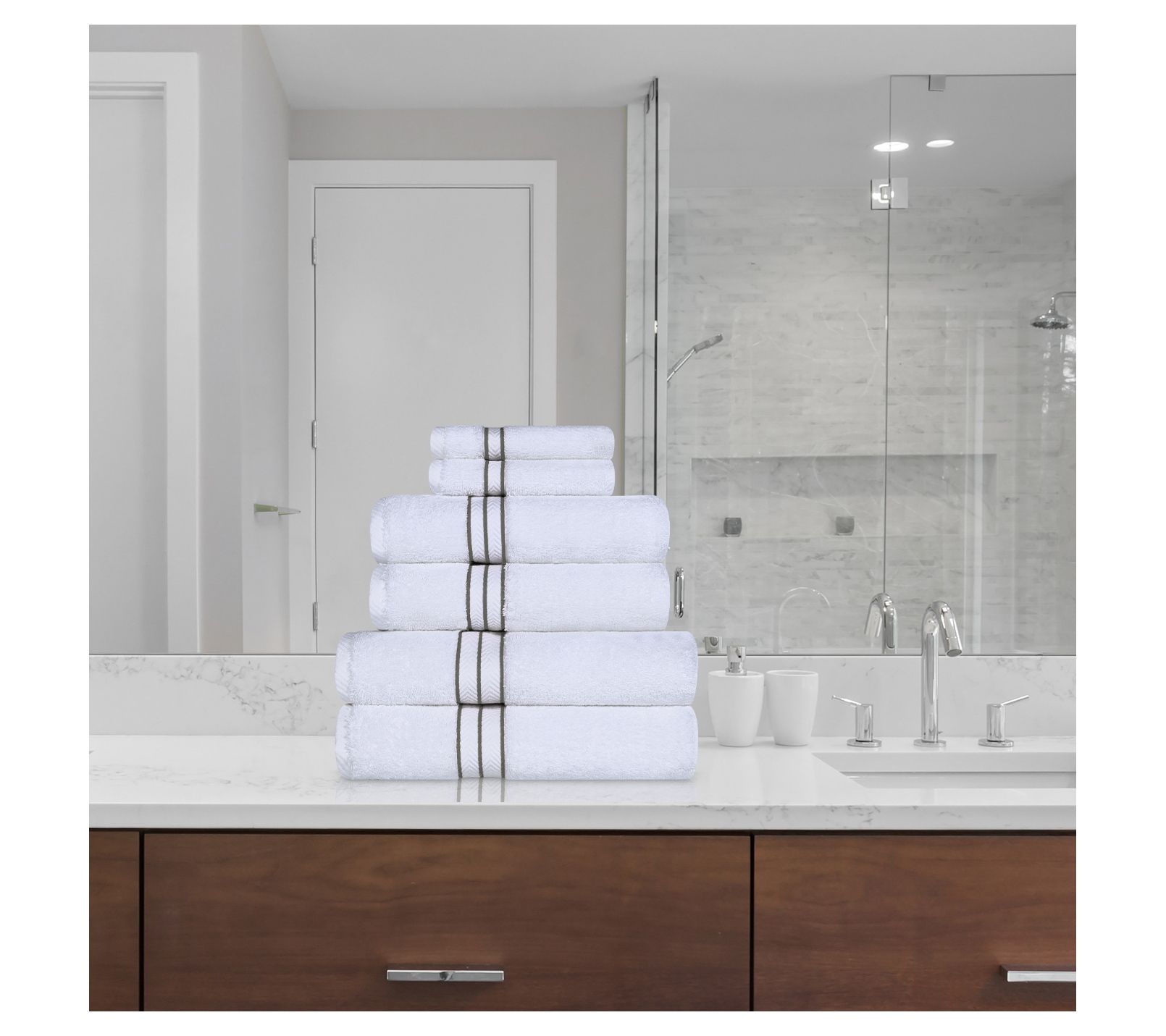Superior Long-Staple Combed Cotton 6-Piece Quick Dry Towel Set