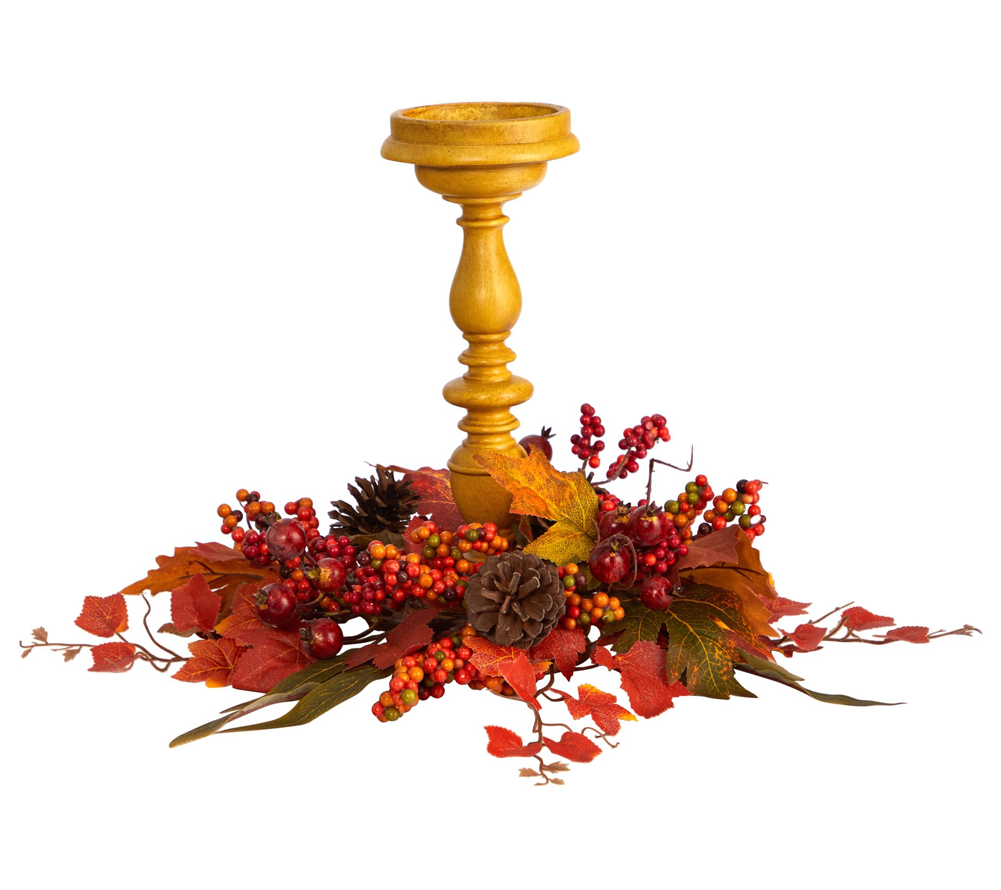 Nearly Natural 5" Harvest Fall Candelabrum Arragement