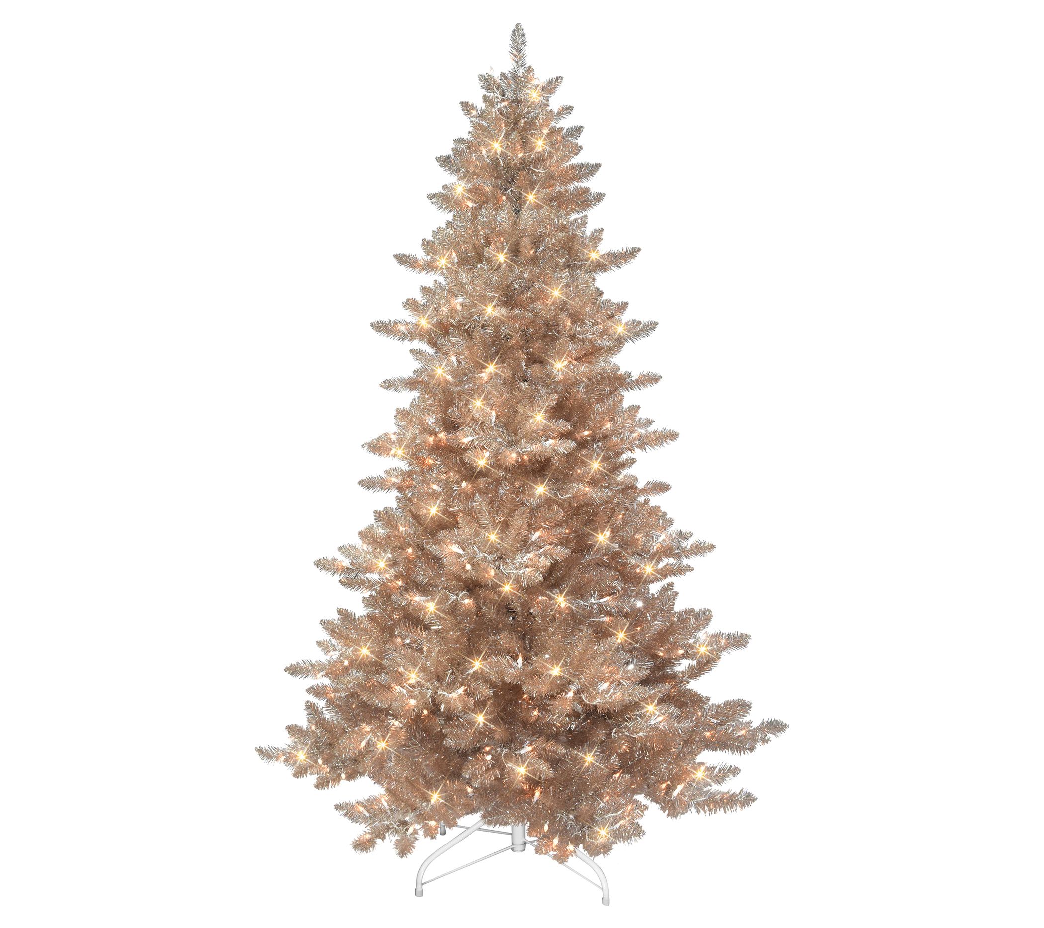Puleo 6.5' Pre-lit Royal Majestic Spruce Rose Gold Tree