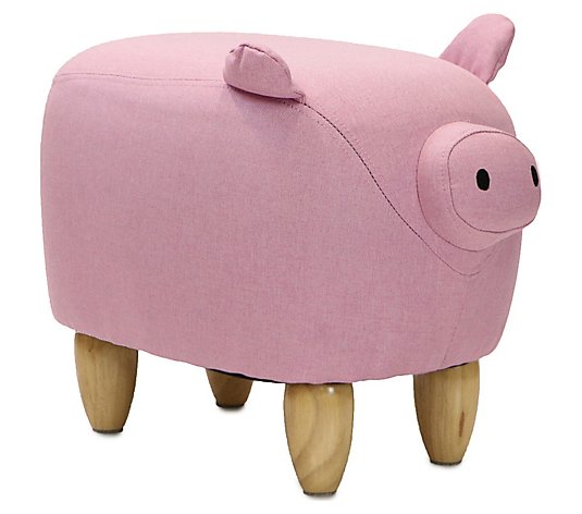 Critter Sitters 15" Seat Height Pink Pig Ottoman