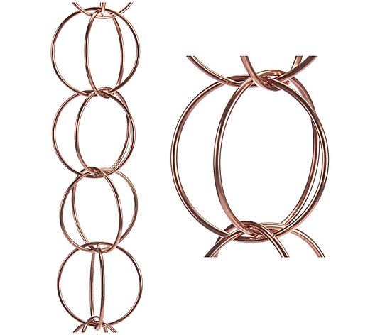 Pure Copper Double Link 8.5' Rain Chain by GoodDirections