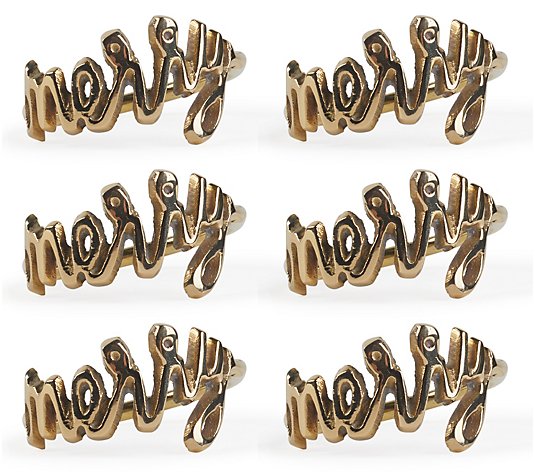 Design Imports Set of 6 Merry Napkin Ring