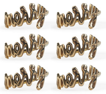 Design Imports Set of 6 Merry Napkin Ring - H383168