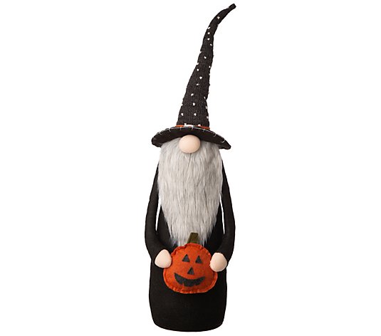 Glitzhome Halloween Autumn Standing Gnome WithPosable Hat
